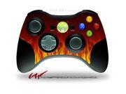 XBOX 360 Wireless Controller Decal Style Skin Fire on Black CONTROLLER NOT INCLUDED