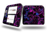 Twisted Garden Hot Pink and Blue Decal Style Vinyl Skin fits Nintendo 2DS