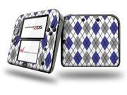 Argyle Blue and Gray Decal Style Vinyl Skin fits Nintendo 2DS