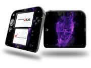 Flaming Fire Skull Purple Decal Style Vinyl Skin fits Nintendo 2DS