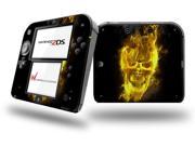Flaming Fire Skull Yellow Decal Style Vinyl Skin fits Nintendo 2DS