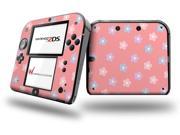 Pastel Flowers on Pink Decal Style Vinyl Skin fits Nintendo 2DS