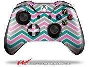 Zig Zag Teal Pink and Gray Decal Style Skin fits Microsoft XBOX One Wireless Controller CONTROLLER NOT INCLUDED