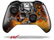 Chrome Skull on Fire Decal Style Skin fits Microsoft XBOX One Wireless Controller CONTROLLER NOT INCLUDED