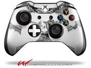 Chrome Skull on White Decal Style Skin fits Microsoft XBOX One Wireless Controller CONTROLLER NOT INCLUDED