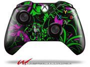 Twisted Garden Green and Hot Pink Decal Style Skin fits Microsoft XBOX One Wireless Controller CONTROLLER NOT INCLUDED