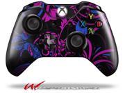 Twisted Garden Hot Pink and Blue Decal Style Skin fits Microsoft XBOX One Wireless Controller CONTROLLER NOT INCLUDED