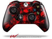 Skulls Confetti Red Decal Style Skin fits Microsoft XBOX One Wireless Controller CONTROLLER NOT INCLUDED