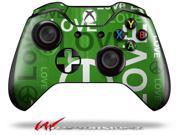 Love and Peace Green Decal Style Skin fits Microsoft XBOX One Wireless Controller CONTROLLER NOT INCLUDED