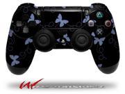 Pastel Butterflies Blue on Black Decal Style Wrap Skin fits Sony PS4 Dualshock 4 Controller CONTROLLER NOT INCLUDED