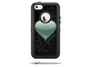 Glass Heart Grunge Seafoam Green Decal Style Vinyl Skin fits Otterbox Defender iPhone 5C Case CASE NOT INCLUDED