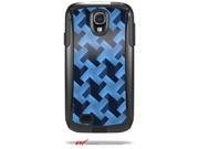 Retro Houndstooth Blue Decal Style Vinyl Skin fits Otterbox Commuter Case for Samsung Galaxy S4 CASE NOT INCLUDED