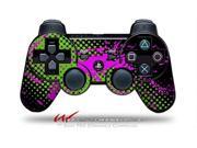 Sony PS3 Controller Decal Style Skin Halftone Splatter Hot Pink Green CONTROLLER SOLD SEPARATELY