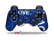 Sony PS3 Controller Decal Style Skin Love and Peace Blue CONTROLLER SOLD SEPARATELY