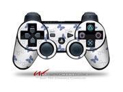 Sony PS3 Controller Decal Style Skin Pastel Butterflies Blue on White CONTROLLER SOLD SEPARATELY