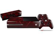 Abstract 01 Red Holiday Bundle Decal Style Skin Set fits XBOX One Console Kinect and 2 Controllers XBOX SYSTEM SOLD SEPARATELY