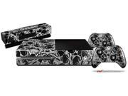 Scattered Skulls Black Holiday Bundle Decal Style Skin Set fits XBOX One Console Kinect and 2 Controllers XBOX SYSTEM SOLD SEPARATELY