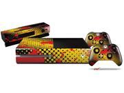 Halftone Splatter Yellow Red Holiday Bundle Decal Style Skin Set fits XBOX One Console Kinect and 2 Controllers XBOX SYSTEM SOLD SEPARATELY