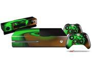 Alecias Swirl 01 Green Holiday Bundle Decal Style Skin Set fits XBOX One Console Kinect and 2 Controllers XBOX SYSTEM SOLD SEPARATELY