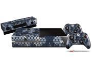 HEX Mesh Camo 01 Blue Holiday Bundle Decal Style Skin Set fits XBOX One Console Kinect and 2 Controllers XBOX SYSTEM SOLD SEPARATELY