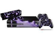 Metal Flames Purple Holiday Bundle Decal Style Skin Set fits XBOX One Console Kinect and 2 Controllers XBOX SYSTEM SOLD SEPARATELY