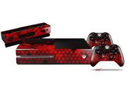HEX Red Holiday Bundle Decal Style Skin Set fits XBOX One Console Kinect and 2 Controllers XBOX SYSTEM SOLD SEPARATELY
