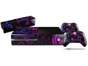 Twisted Garden Hot Pink and Blue Holiday Bundle Decal Style Skin Set fits XBOX One Console Kinect and 2 Controllers XBOX SYSTEM SOLD SEPARATELY