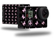 Pastel Butterflies Pink on Black Decal Style Skin fits GoPro Hero 4 Black Camera GOPRO SOLD SEPARATELY