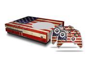 Painted Faded and Cracked USA American Flag Skin Bundle Skin fits XBOX One S Sys