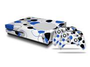 Lots of Dots Blue on White Skin Bundle Skin fits XBOX One S System