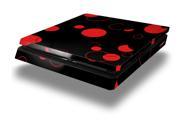Lots of Dots Red on Black Skin fits Sony PS4 Slim Gaming Console