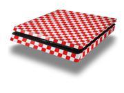 Checkered Canvas Red and White Skin fits Sony PS4 Slim Gaming Console