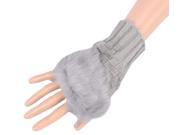 Women Faux Fur Fingerless Winter Gloves Hand warmers