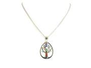 Natural Stone Pendant Necklace Body Mind Spirit Healing Chakra Tree of Life Necklace w 18 Cable Chain 3 Extender