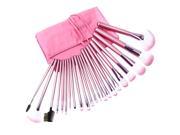 AMC 22pcs Professional Soft Cosmetic Makeup Brush Kit Set Pink w Pouch Bag Case