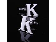 Novelty Personalized Silver Initial Letter Cufflinks for Men Shirt