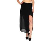 Casual Lined Chiffon Bias Cut Skirt Mini Dress Short Skirt with Side Slit