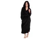 Simplicity Unisex Winter Warm Long Soft Plush Sps Bathrobe Sleepwear Black
