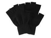 Simplicity One Pair Winter Warmer Soft Knit Half Finger Gloves Anti skidding Mittens Black