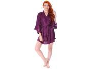 Simplicity Sexy Women s Lightweight Silk Satin Kimono Robe Bathrobe Nightgown Loungewear Dark Purple