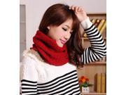 Women Fashion Infinity Style Knit Cowl Red Circle Loop Scarf Burgundy