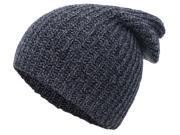 Simplicity Unisex Winter Warm Stretchy Cable Knit Slouchy Beanie Hat Skull Cap Black Gray