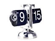 Retro Modern Metal Scale Digital Auto Flip Single Stand Metal Desk Table Clock