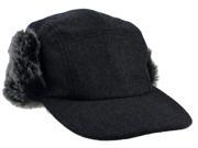 Men s Earflap Bomber Warm Cap Ski Winter Wool Hat Charcoal