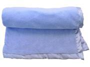AMC Blue Plush Soft Baby Blanket with Satin Trim
