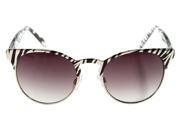 Women Fashion Retro Cat Eye Sunglasses W Retro Animal Print Frames Rockabilly Silver Zebra