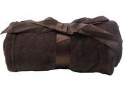 Super Soft Cozy Plush Throw Stitched Edge Blanket Warm and Light Brown
