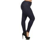 Ladies Plus Size Jeggings with High Stretch Waist Pencil Valentines Day Gift Navy L XL