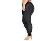 Plus Size Demin Jeans Ladies Rhinestone Pockets Jeggings Skinny Tights Pants Black XL