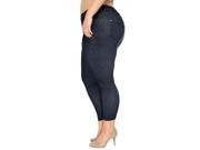 Plus Size?Demin Jeans Ladies Rhinestone Pockets Jeggings Skinny Tights Pants Navy XL